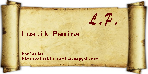 Lustik Pamina névjegykártya